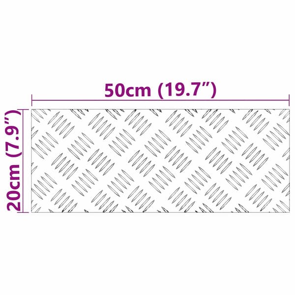Trappsteg 4 st 50 x 20 cm Silver Aluminium Rektangulär