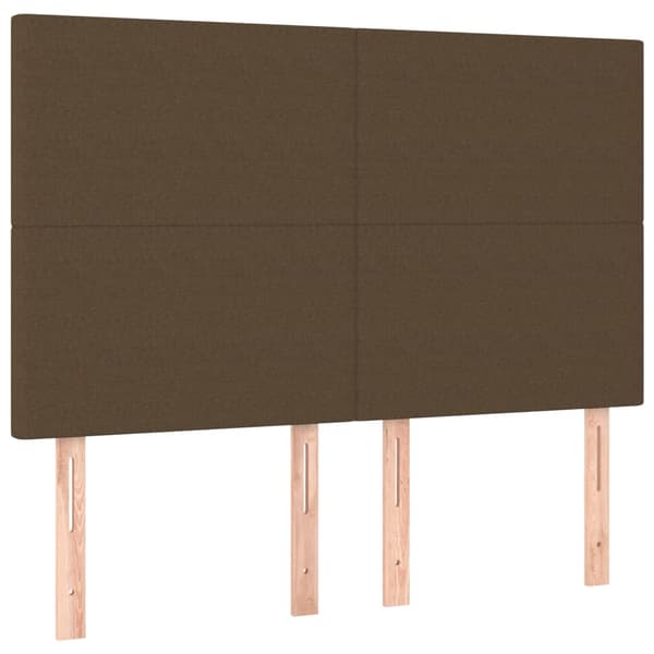Sänggavel mörkbrun 144x5x118/128 cm tyg