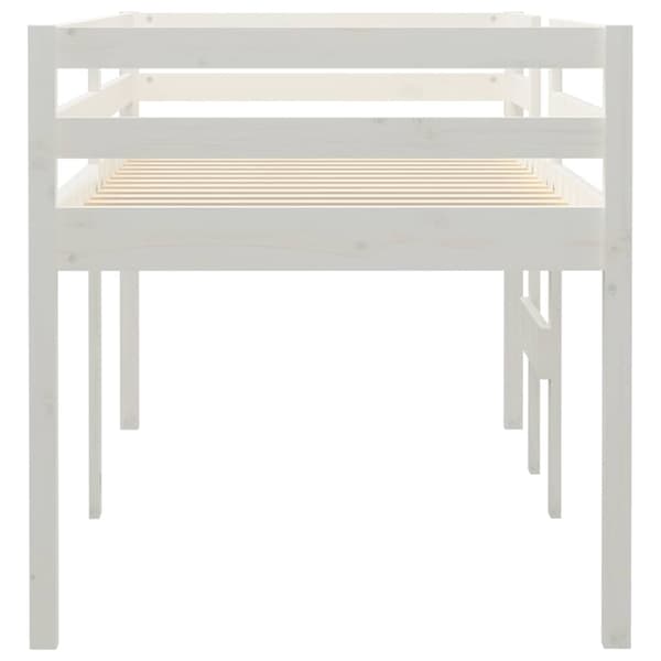 hög sovbädd vit 75x190 cm massivt trä furu
