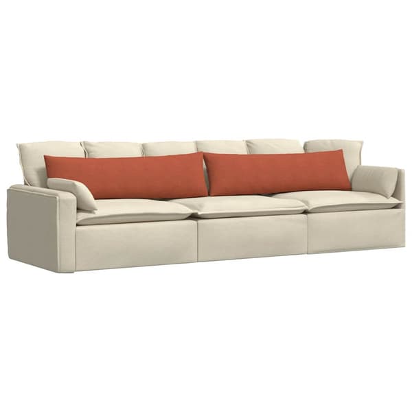 Sofakuddar 2 pcs Röd orange 145 x 40 cm Kordread tyg