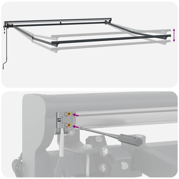 Utfällbar markis Antracit 350 x 250 cm Polyester och aluminium
