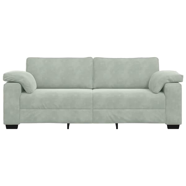 3-sitssoffa ljusgrå 220x77x82 cm sammet