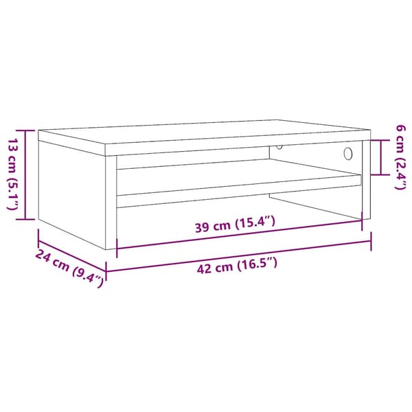 Skärmställ vit 42x24x13 cm konstruerat trä