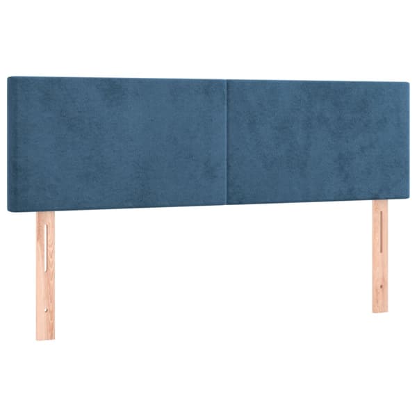 Ramsäng med madrass mörkblå 140x190 cm sammet