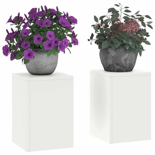 Växtställ 2 pcs Vit 24 x 24 x 35 cm Stål