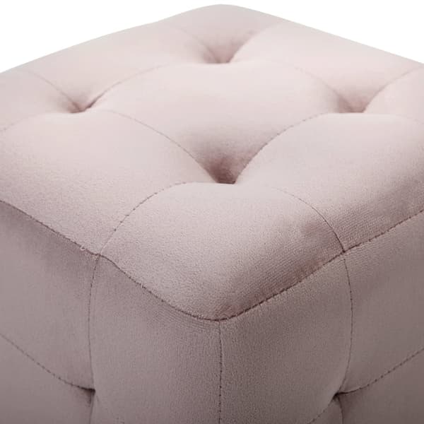 Sittpuff 2 st rosa 30x30x30 cm sammetstyg