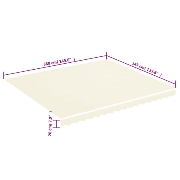 Ersättningstyg för markis gräddvit 400x350 cm polyester