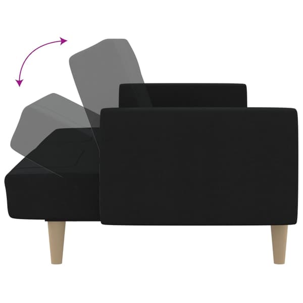 Bäddsoffa 2-sits svart tyg
