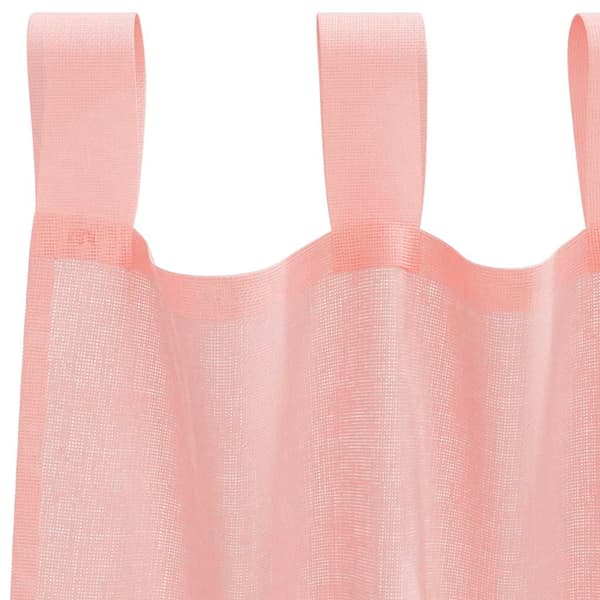 Voile gardiner med stångfickor 2 st rosa