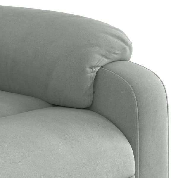 Reclinerfåtölj ljusgrå sammet