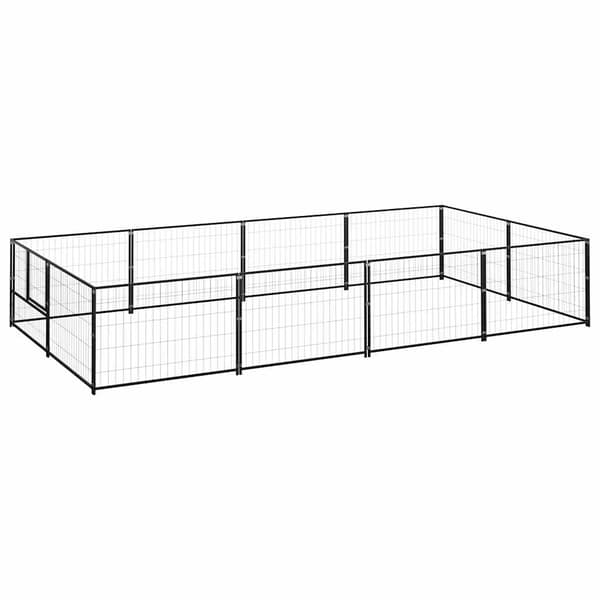 Hundgård svart 8 m² stål
