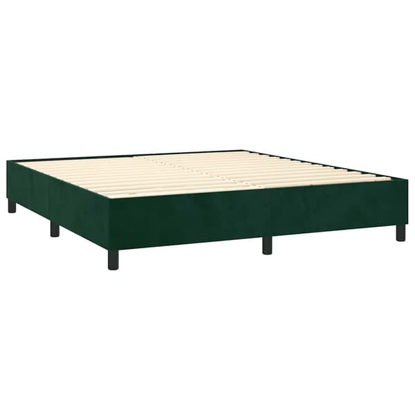 Boxspring-sängram mörkgrön 160x200 cm sammet