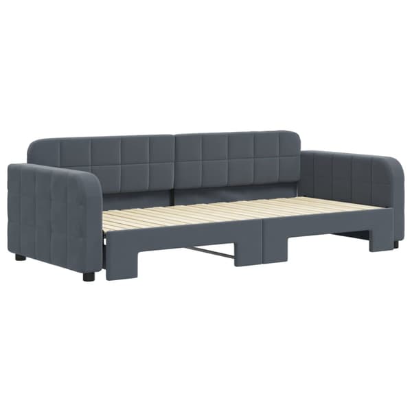Dagbädd utdragbar mörkgrå 90x200 cm sammet