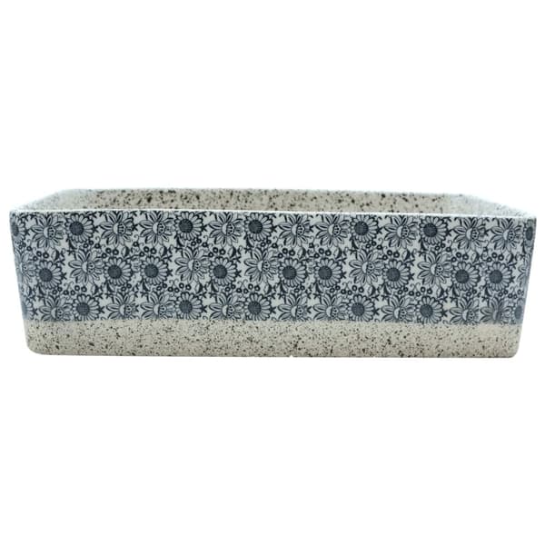 Handfat grå och blå rektangulär 46x35,5x13 cm keramik
