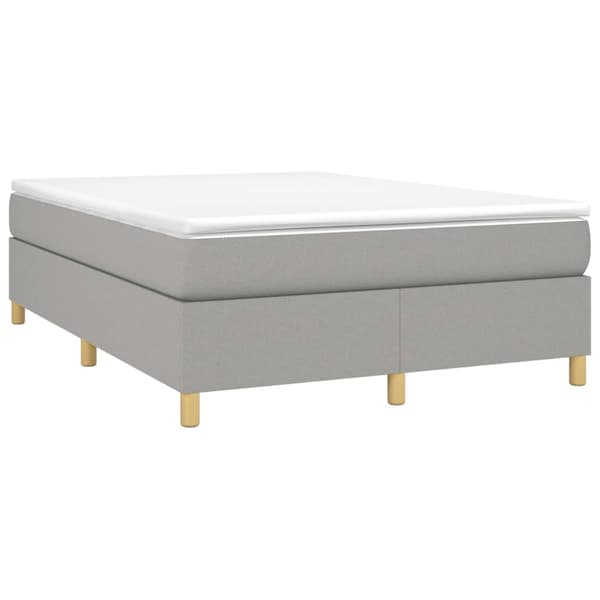 Boxspring-sängram ljusgrå 140x200 cm tyg