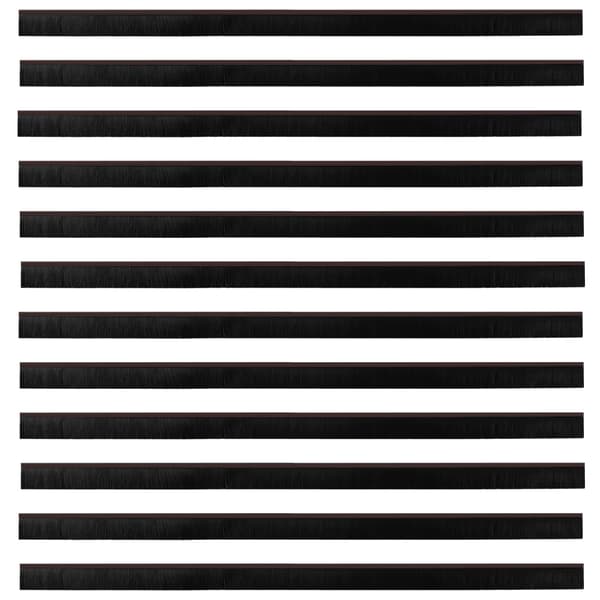 Självhäftande dörrborstlist 12 pcs Brun 100 cm