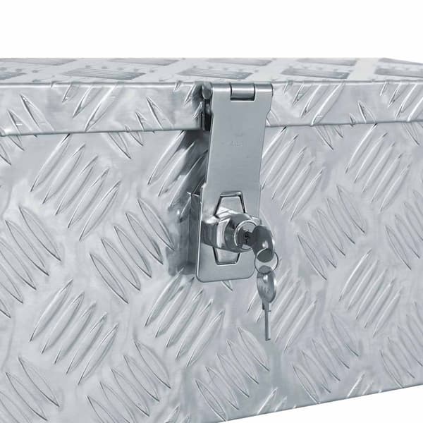 Förvaringslåda aluminium 48,5x14x20 cm silver