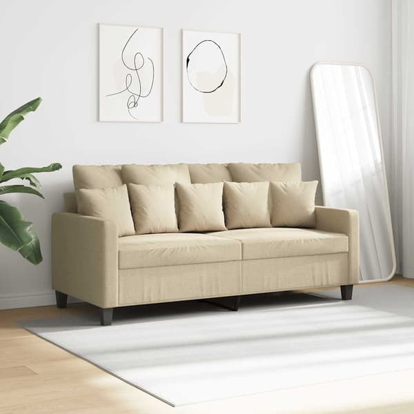 2-sitssoffa gräddvit 140 cm tyg