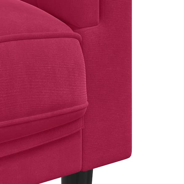 Soffa med kuddar 2-sits vinröd sammet