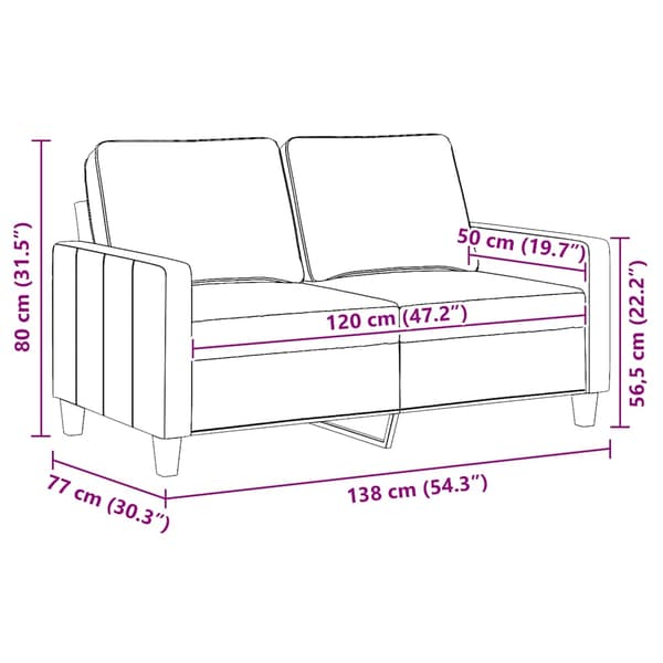 2-sitssoffa taupe 120 cm tyg