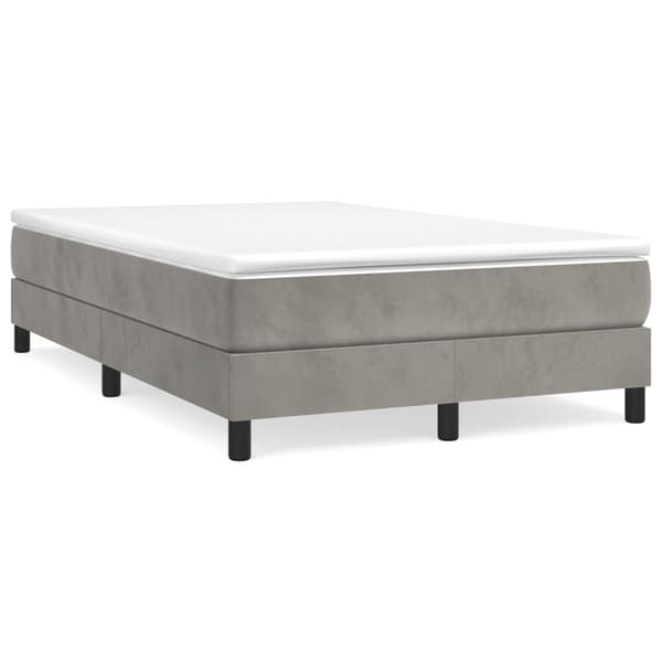 Boxspring-sängram ljusgrå 120x200 cm sammet