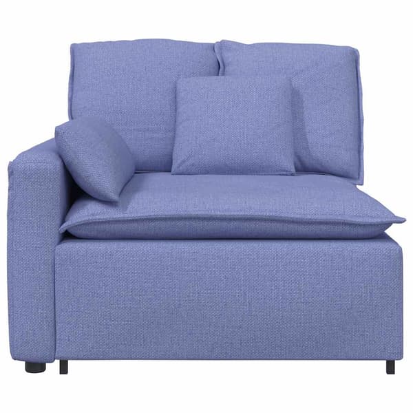 Modulär soffa armstödsändmodul med dynor jeansblå 100 cm