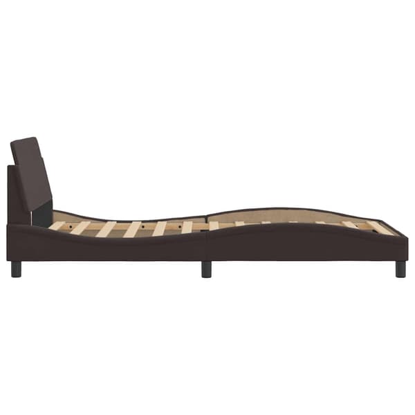 Bed Frame "Dover" Dark Brown 100x200 cm Fabric