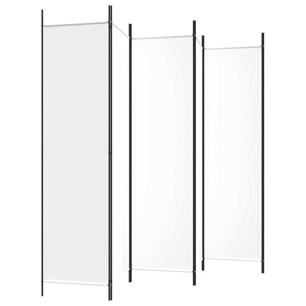 Rumsavdelare 6 paneler vit 300x200 cm tyg