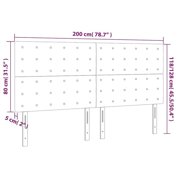 Sänggavel mörkblå 200x5x118/128 cm sammet