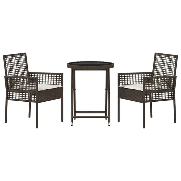 Trädgårds Bistro Set 3 pcs Brun konstrotting
