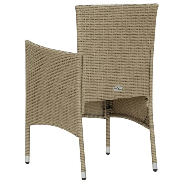 Matstol trädgård 4 st konstrotting beige