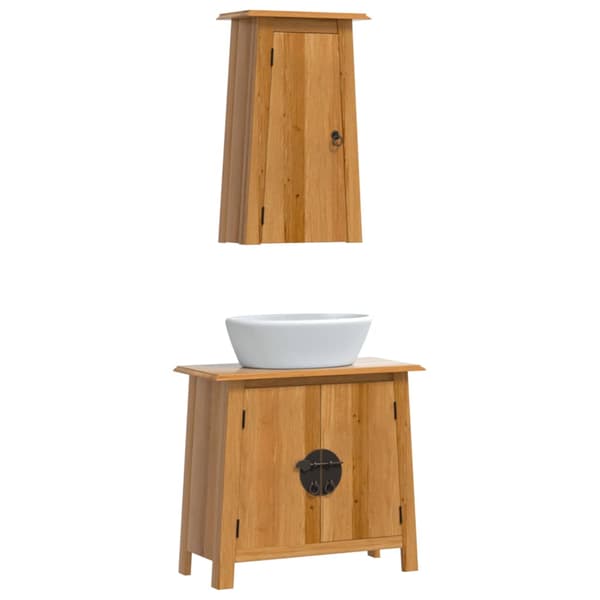 Badrumsmöbler 2 delar massiv furu