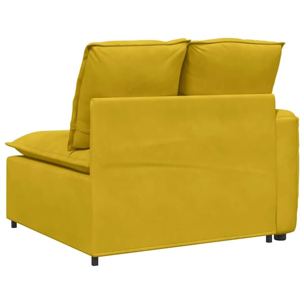 Modulär soffa armstödsändmodul med kuddar gul 100 cm