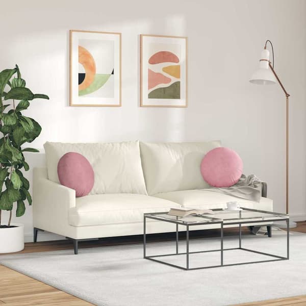 Sittkuddar 2 pcs Rosa Ø 40 x 13 cm Sammet
