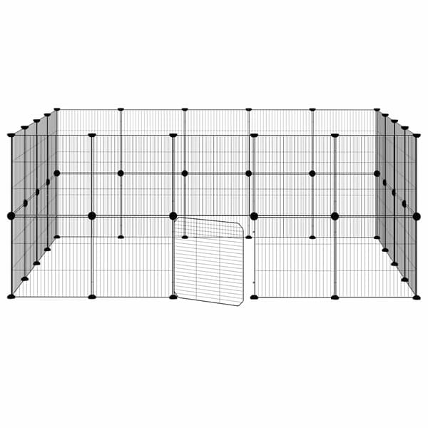 Hundgård svart 36 paneler 35x35 cm stål