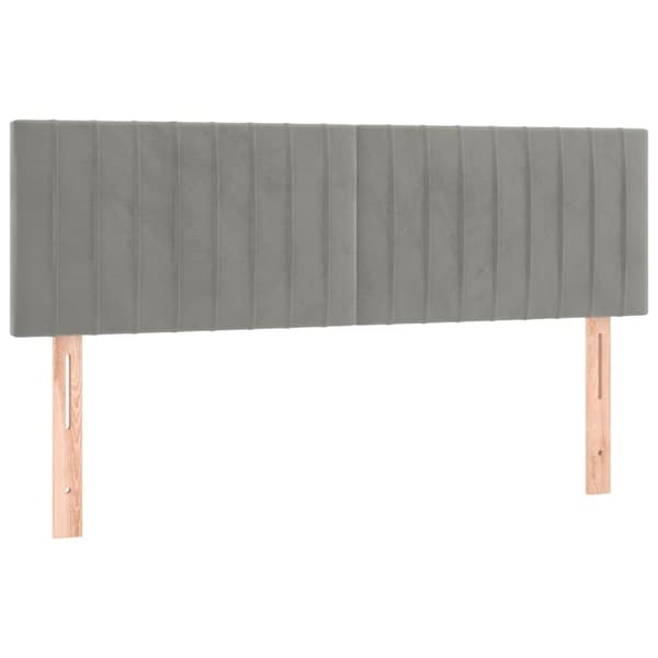 Ramsäng med madrass ljusgrå 140x200 cm sammet