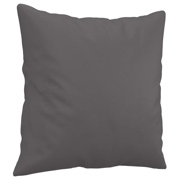 2-sits soffa med prydnadskuddar grå 140 cm konstläder