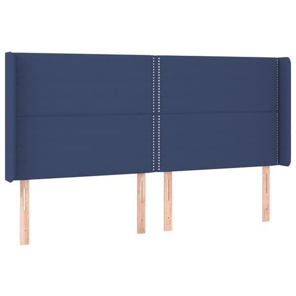 Sänggavel LED blå 203x16x118/128 cm tyg