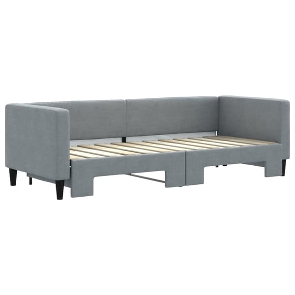 Dagbädd utdragbar ljusgrå 80x200 cm tyg