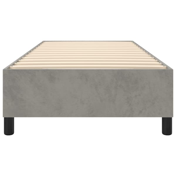 Boxspring-sängram ljusgrå 90x200 cm sammet