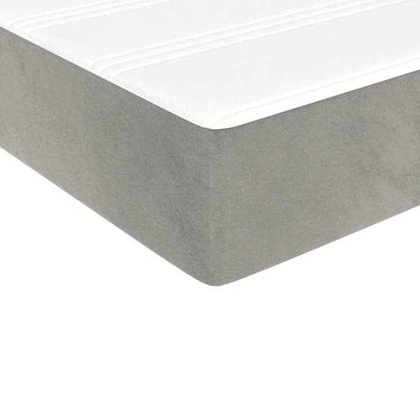 Pocketresårmadrass medium ljusgrå 140x220x20 cm sammet