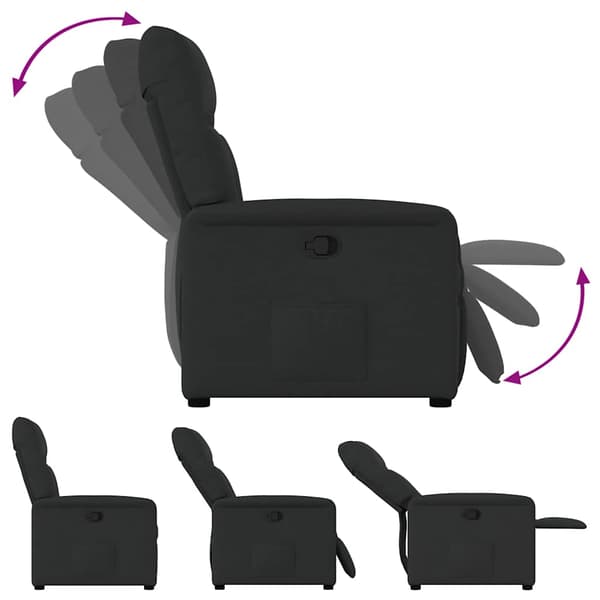 Reclinerfåtölj svart tyg