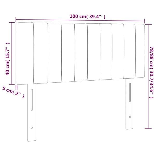 Sänggavel blå 100 x 5 x 78/88 cm sammet