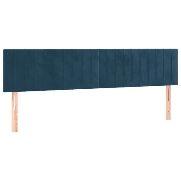 Ramsäng med madrass mörkblå 180x200 cm sammet