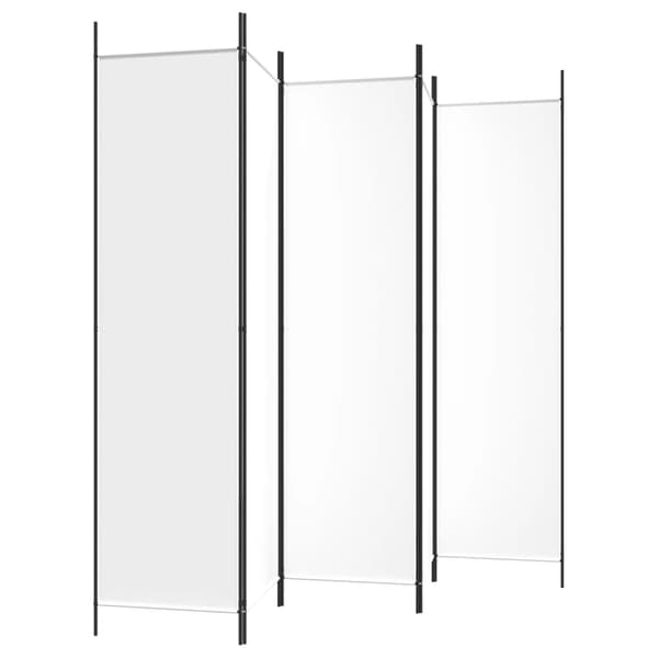 Rumsavdelare 5 paneler vit 250x200 cm tyg