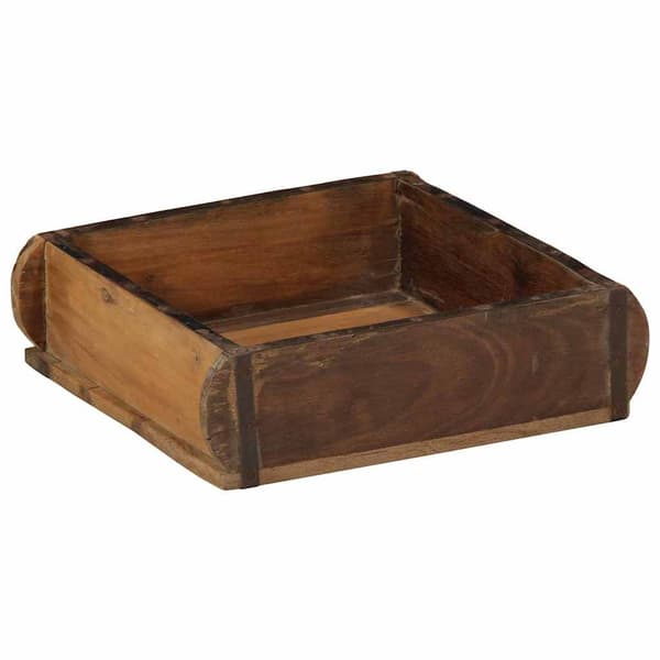 Bricka med lagring Brun 29 x 31 x 10 cm Solid återvunnen trä