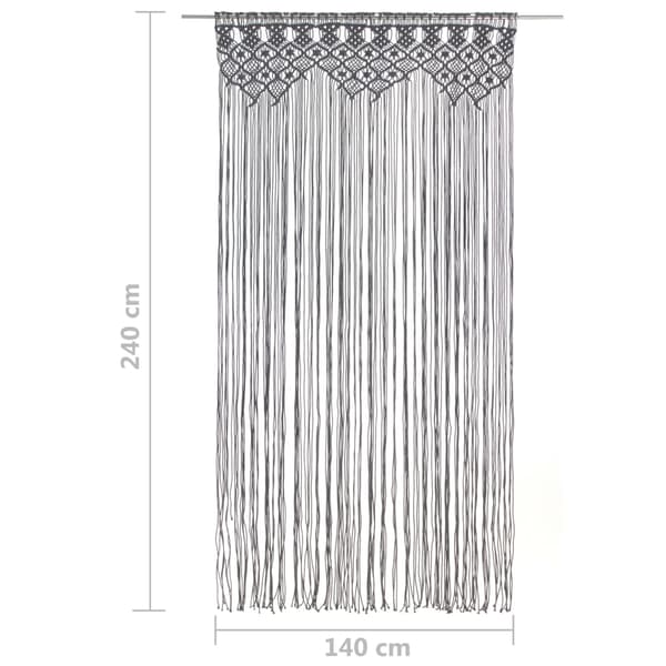 Gardin makramé antracit 140x240 cm bomull