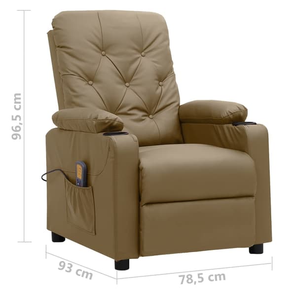 Massagefåtölj cappuccino konstläder