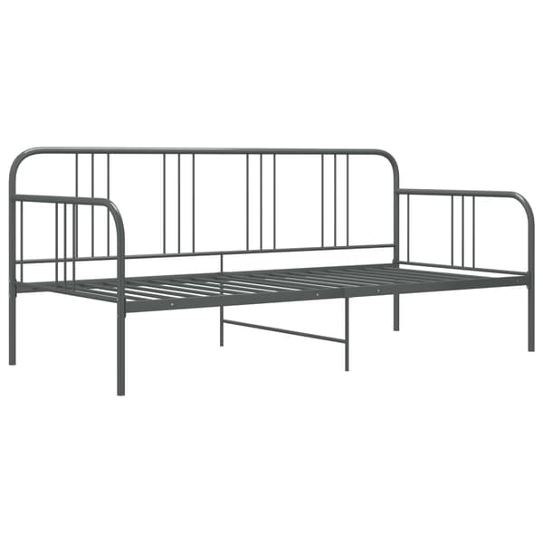Sängram bäddsoffa grå metall 90x200 cm