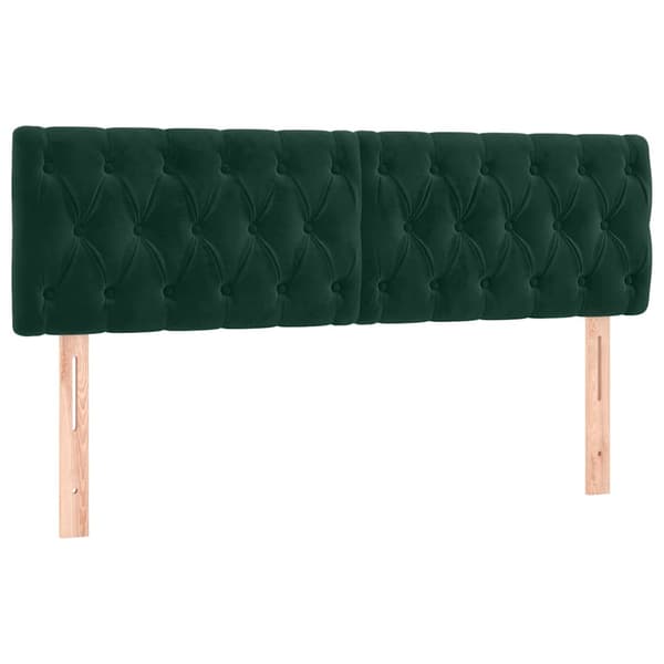 Ramsäng med madrass mörkgrön 140x200 cm sammet